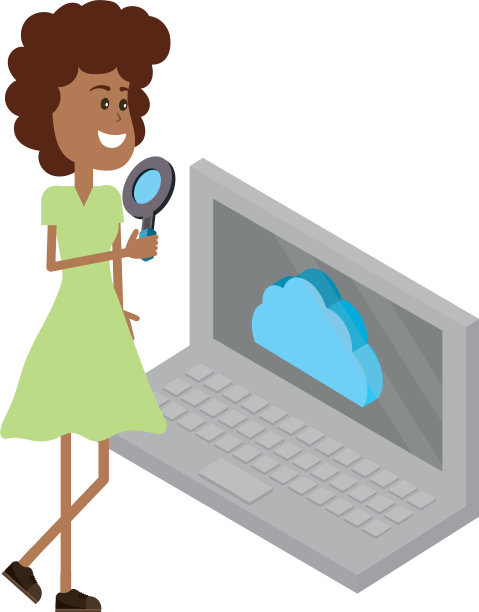 女性与科技等距图片下载