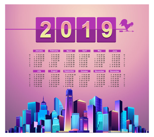 2019年日历夜城图片下载