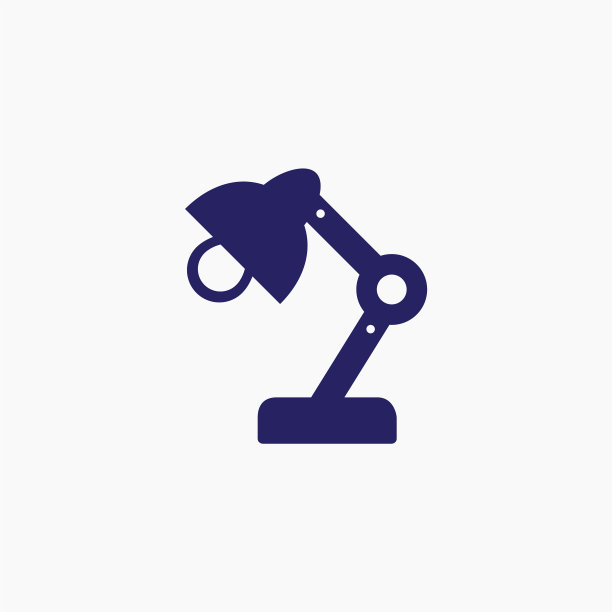 黑色平板台灯图标与灯泡图片下载