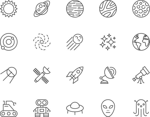 设置空间线图标太阳太阳系星系图片下载