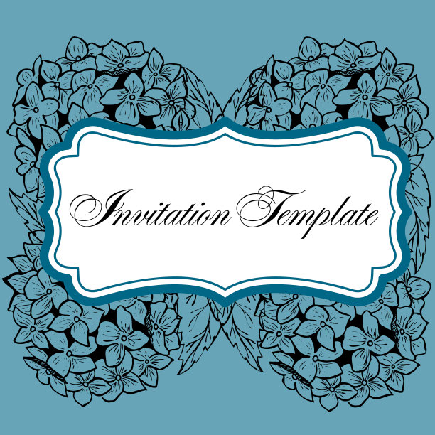 带有绣球花的复古卡片图片下载