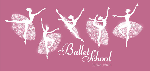 芭蕾舞者的剪影奠定了舞蹈女孩的经典图片下载