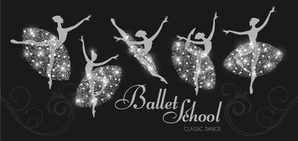 芭蕾舞者的剪影奠定了舞蹈女孩的经典图片下载