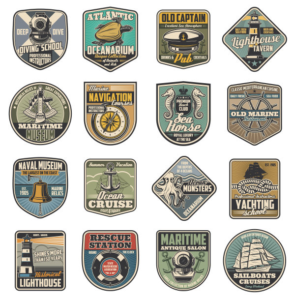 孤立的航海图标海洋纹章图片下载