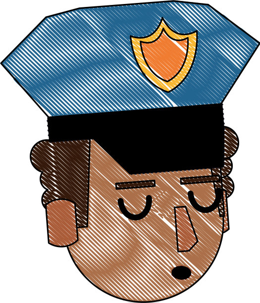 警察脸上的卡通涂鸦图片下载