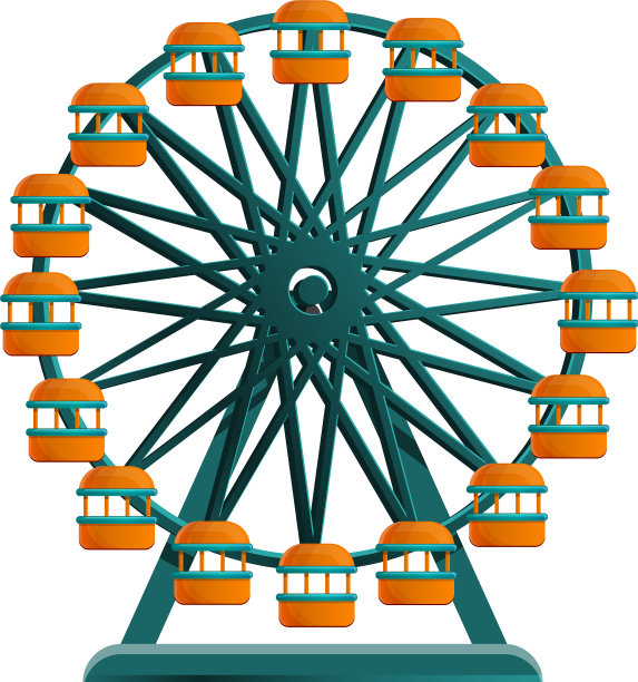 摩天轮图标卡通风格图片下载