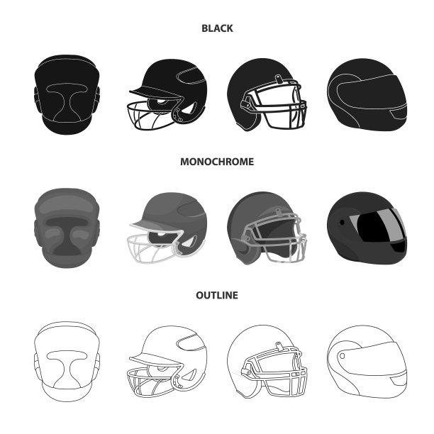 隔离物头盔和运动标志套装图片下载
