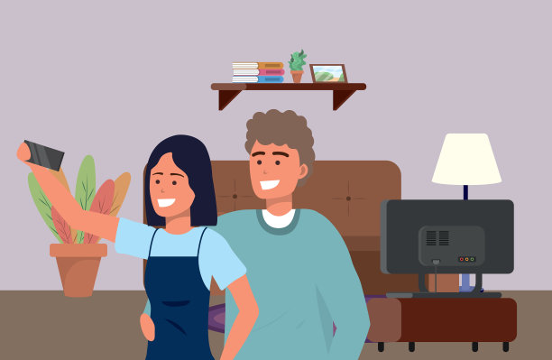 千禧情侣约会自拍背景图片下载