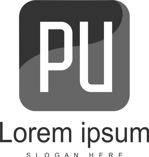 PU字母现代框架标志模板图片下载