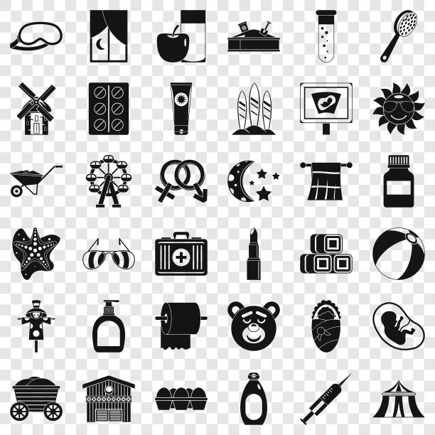 药丸图标设置简单的风格图片下载