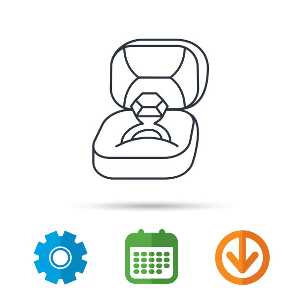 订婚戒指图标珠宝盒标志图片下载