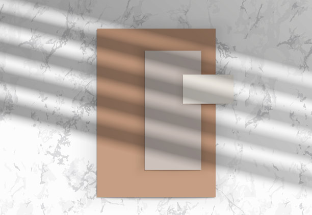 带阴影的纸和名片模型图片下载