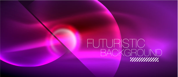 发光的霓虹灯圈抽象背景图片下载