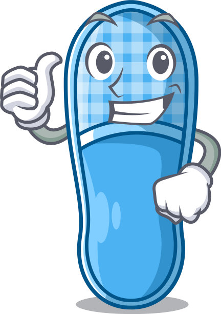 为睡觉穿拖鞋的吉祥物竖起大拇指图片下载