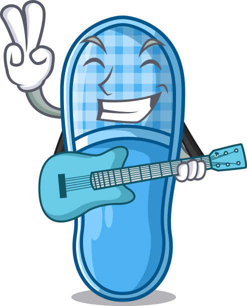 带着吉他拖鞋在木地板上的家图片下载