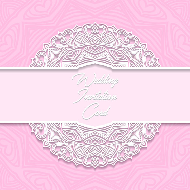 婚礼请柬剪纸设计图片下载