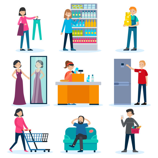 店铺里的人图片下载