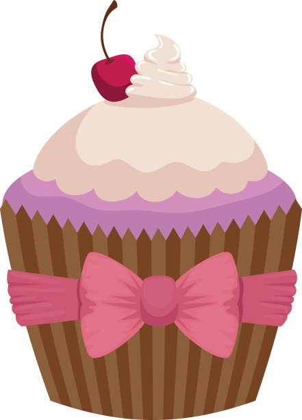 甜美美味的纸杯蛋糕糕点图标图片下载