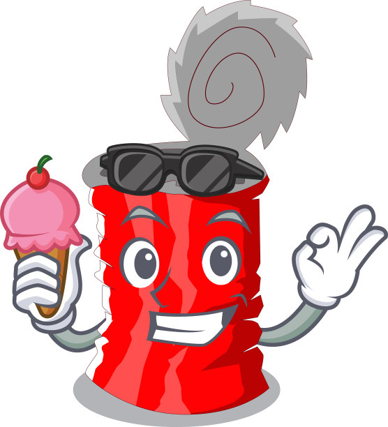 用冰淇淋罐隔离在吉祥物上图片下载