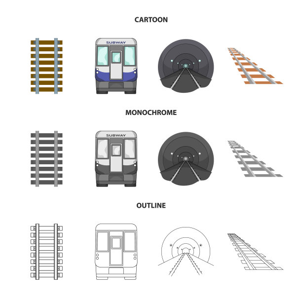 设计铁路和火车符号图片下载