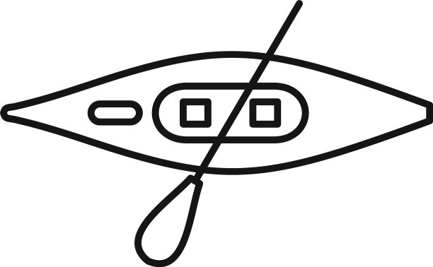 俯视图运动皮艇图标轮廓风格图片下载