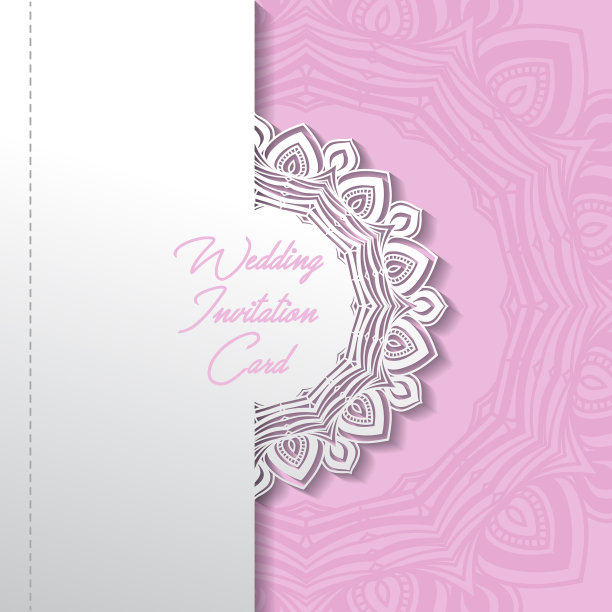 婚礼请柬剪纸设计图片下载