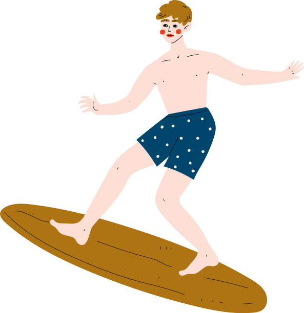 年轻的男性冲浪者骑着冲浪板冲浪图片下载