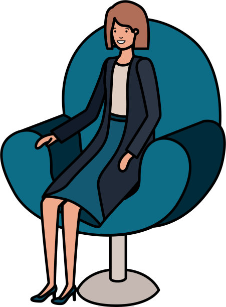 女商人坐在椅子上的化身图片下载