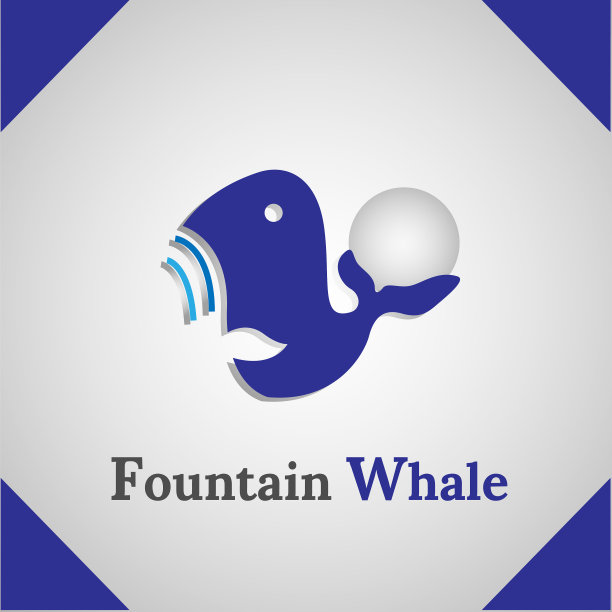 喷泉鲸图标标志图片下载