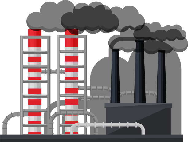 制造工厂的金属管和吸烟图片下载