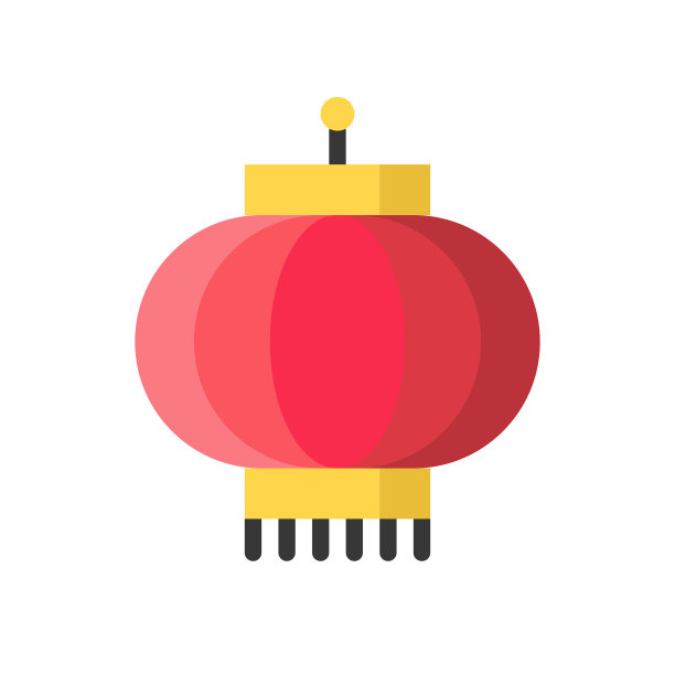 灯笼与中国新年有关的平面图标图片下载