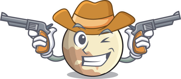 牛仔行星冥王星在卡通形式图片下载