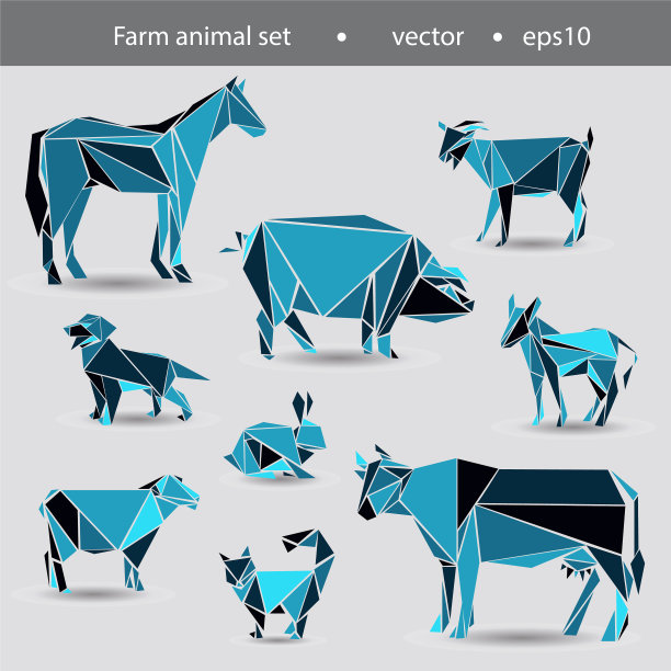 从农场的马，牛，驴的宠物图片下载