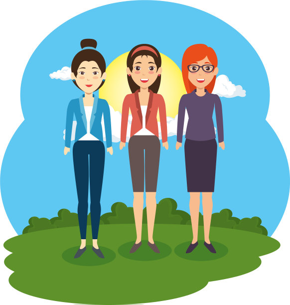 营地里的一群女商人图片下载