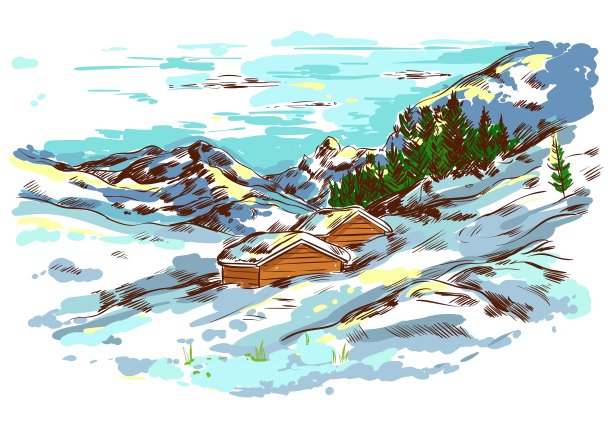 冬季小品农场景观图片下载