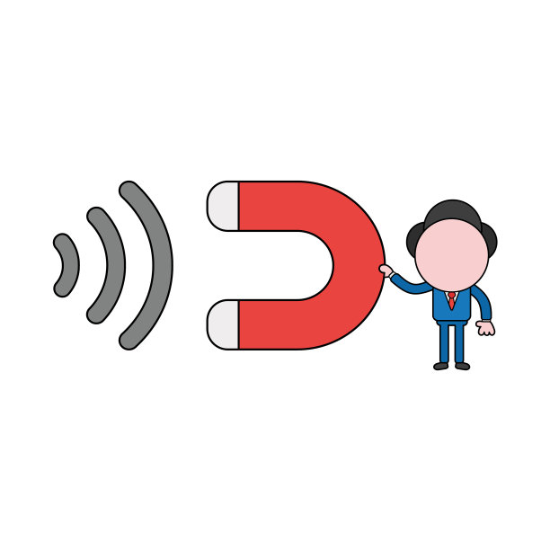 商人性格持有磁铁和图片下载