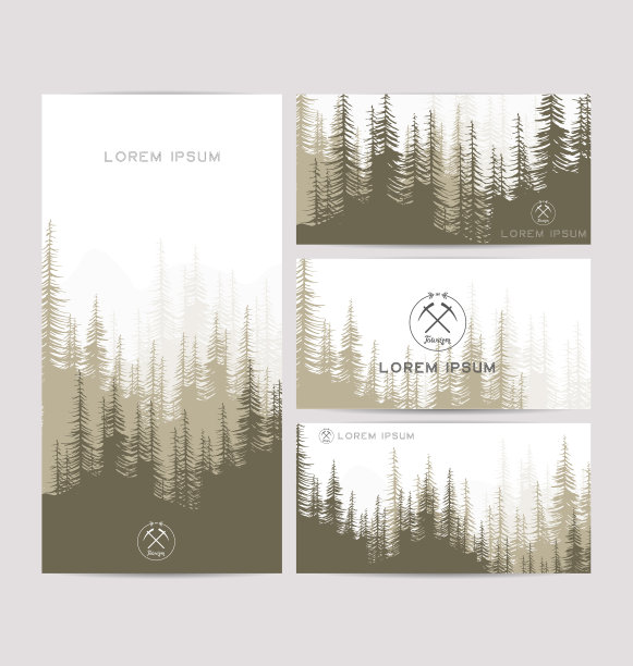设计一套棕色森林和名片图片下载