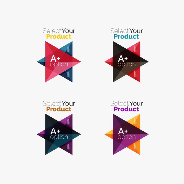 一套三角形几何商业信息图图片下载