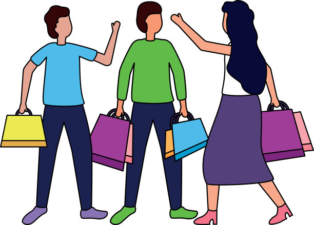 人们用购物袋购物图片下载