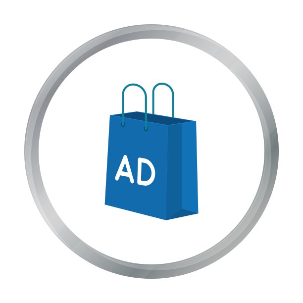 卡通风格购物袋广告图标图片下载