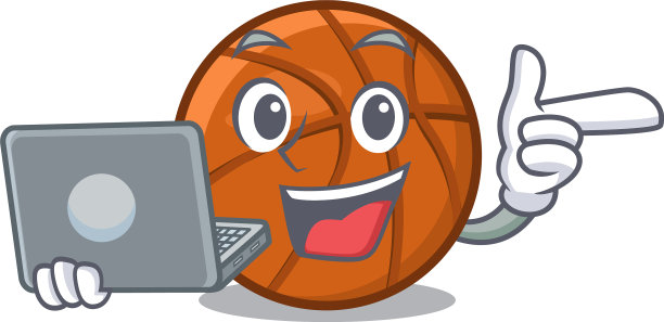 手提电脑篮球的人物形状图片下载