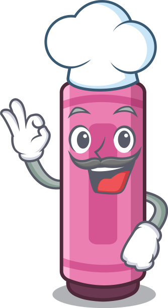 厨师卡通书包里的粉色蜡笔图片下载