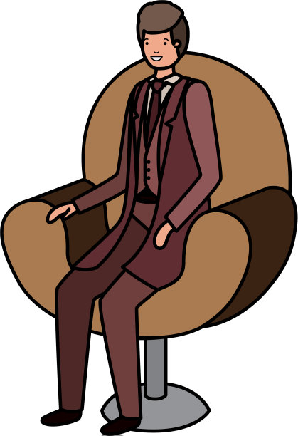 商人坐在椅子上的化身角色图片下载