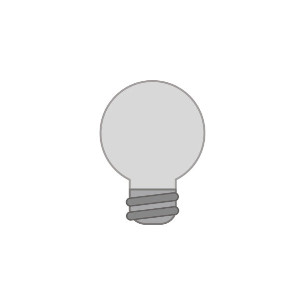 图标概念的灰色灯泡彩色和彩色图片下载