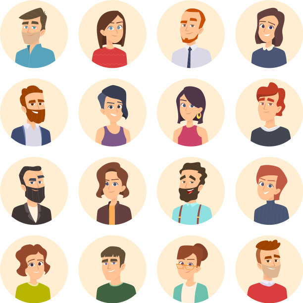 商业头像的彩色网页图片的男性和图片下载