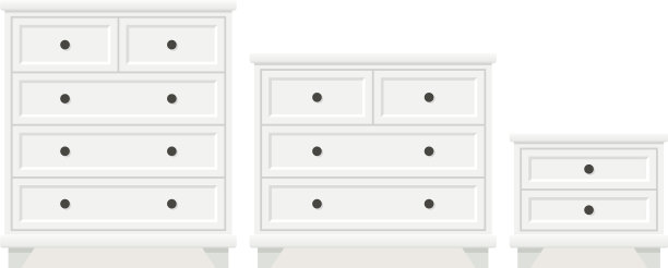 抽屉、衣柜和梳妆台的平面设计图片下载