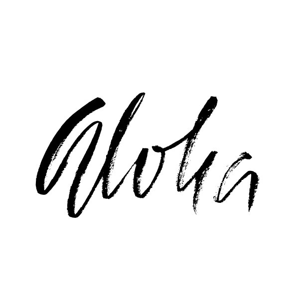 手绘短语阿罗哈现代干刷图片下载