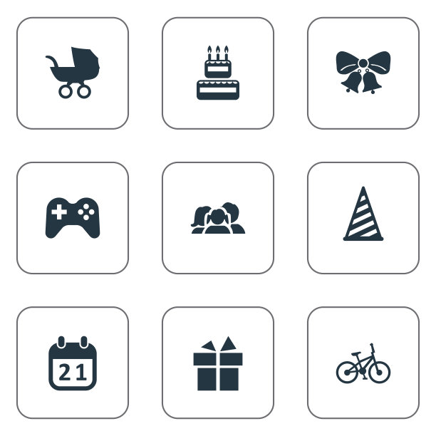 一套简单的节日图标图片下载