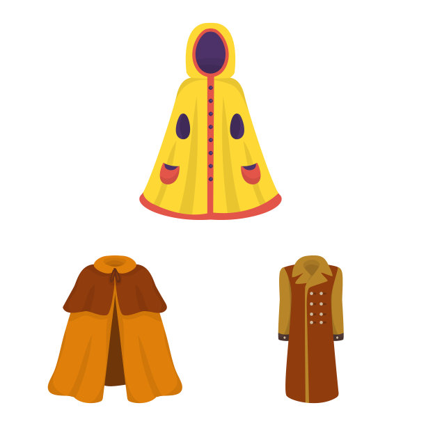 设计斗篷和服装标志套装图片下载