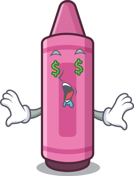 钱眼粉蜡笔上面的卡通课本图片下载